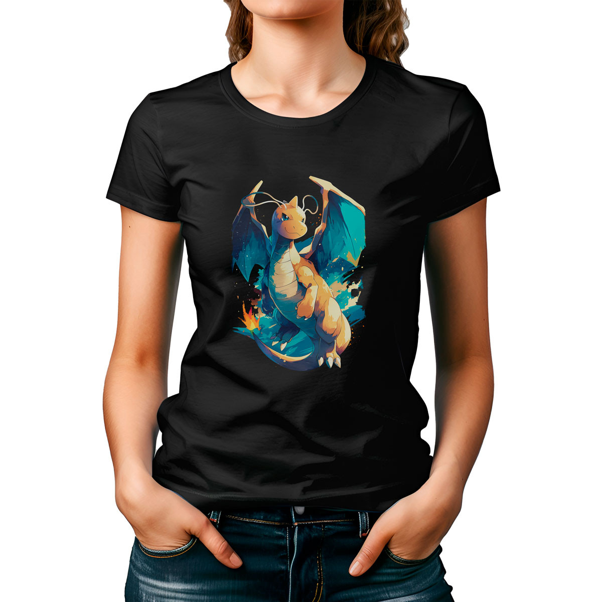 polera-mujer-dragonite-pokemon-negro-anime