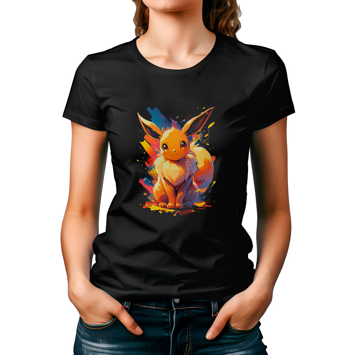 polera-mujer-eevee-pokemon-negro-anime