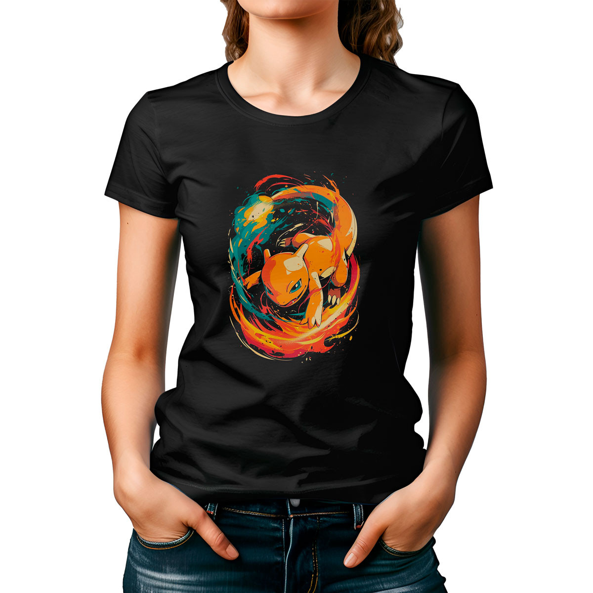 polera-mujer-estampada-charmander-atacando-pok-mon-anime
