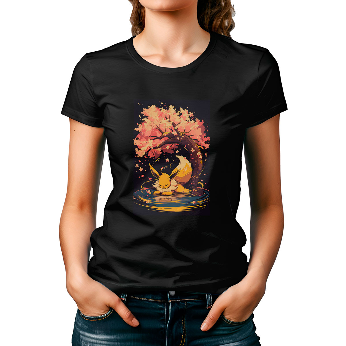 polera-mujer-estampada-frontal-eevee-cherry-blossoms