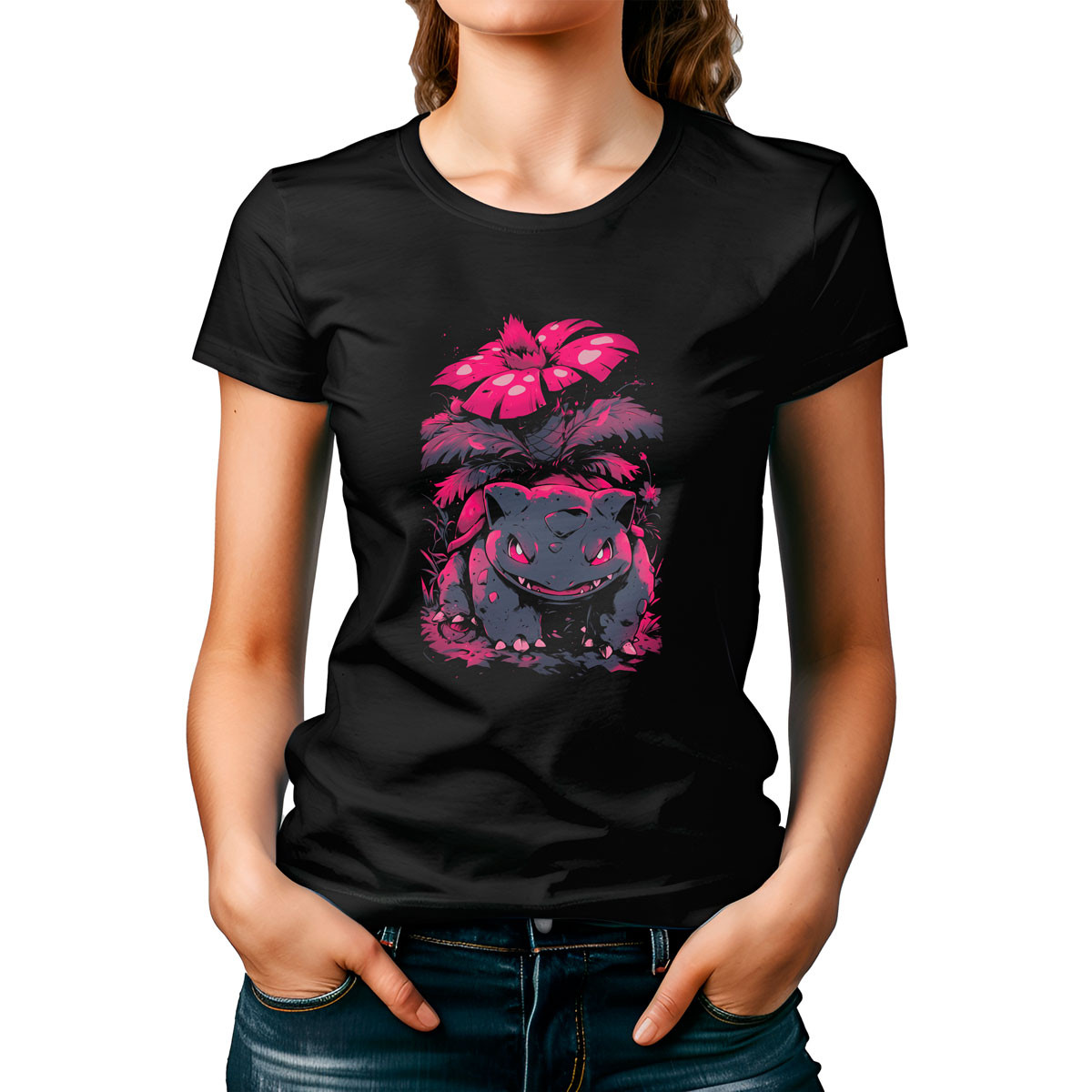 polera-mujer-estampada-venusaur-shiny-pok-mon-anime