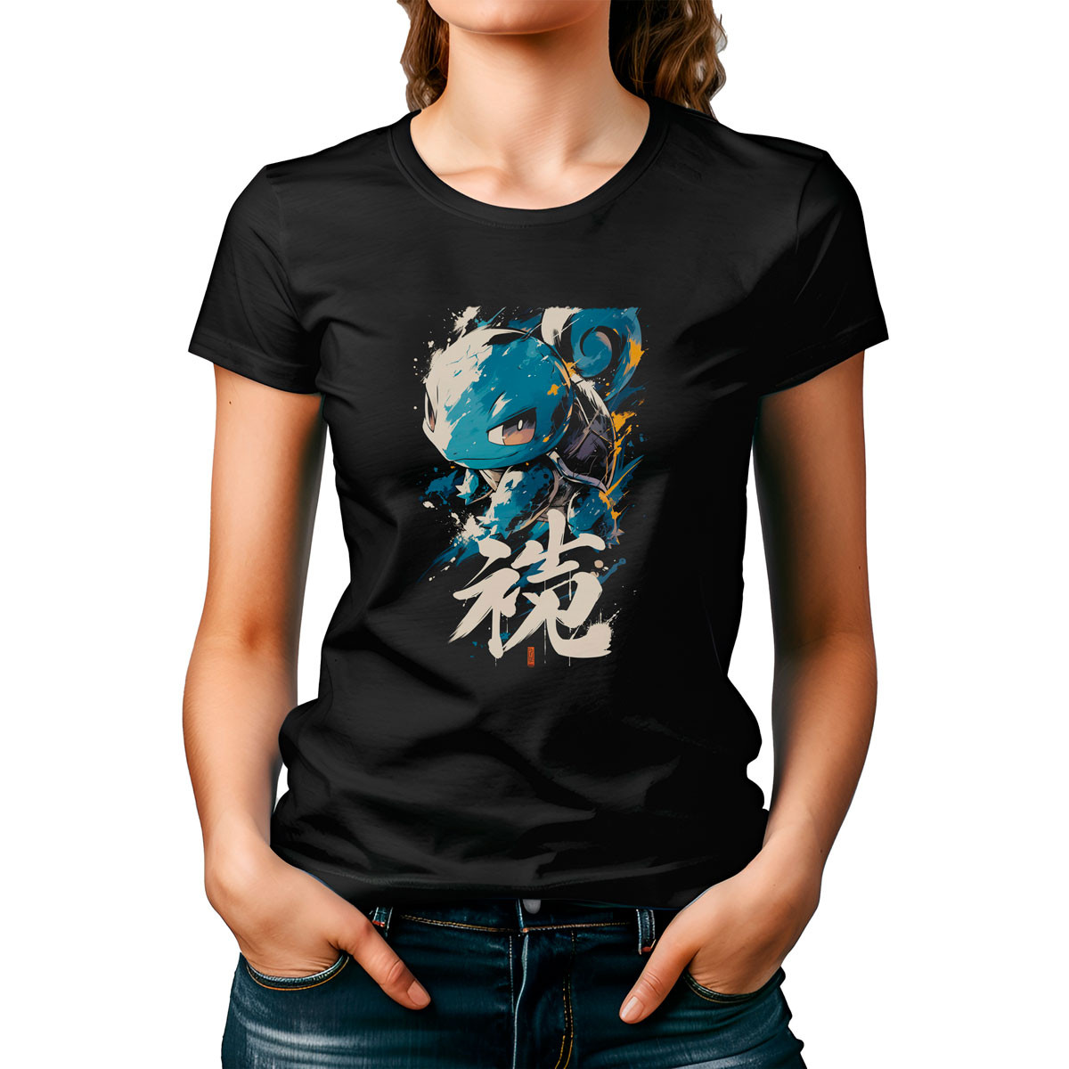 Polera Mujer Estilo Batallas Pokémon Squirtle Ink - Unika