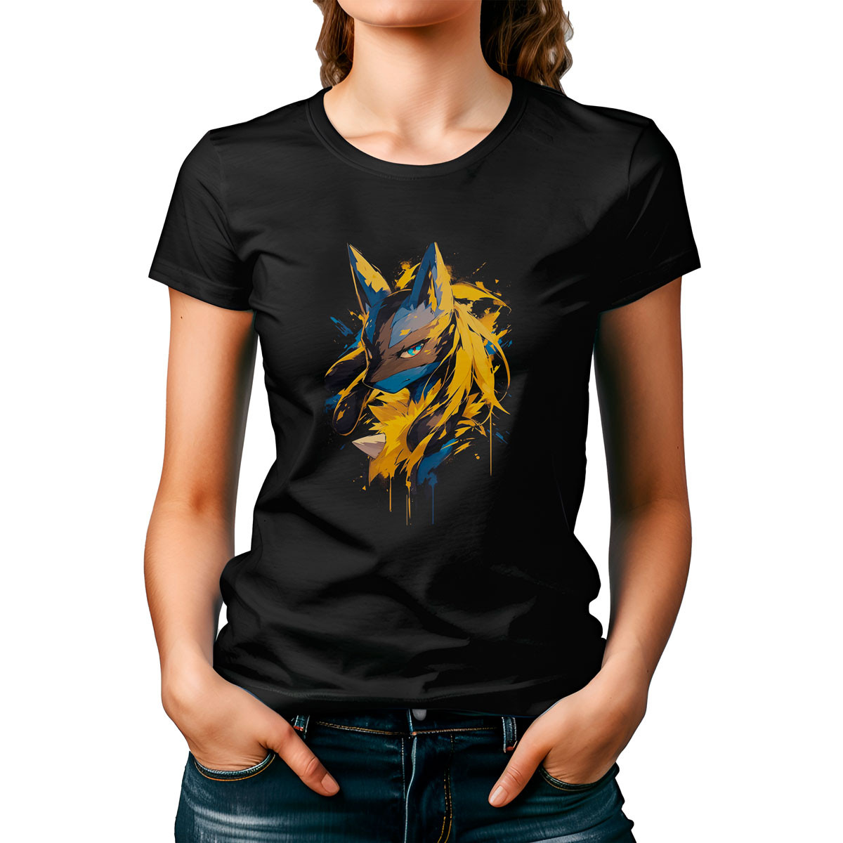 polera-mujer-estilo-entrenador-lucario-pokemon-anime-en-fondo-negro