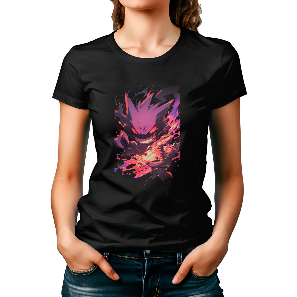 polera-mujer-gengar-atacando-desde-anime-pok-mon-negro
