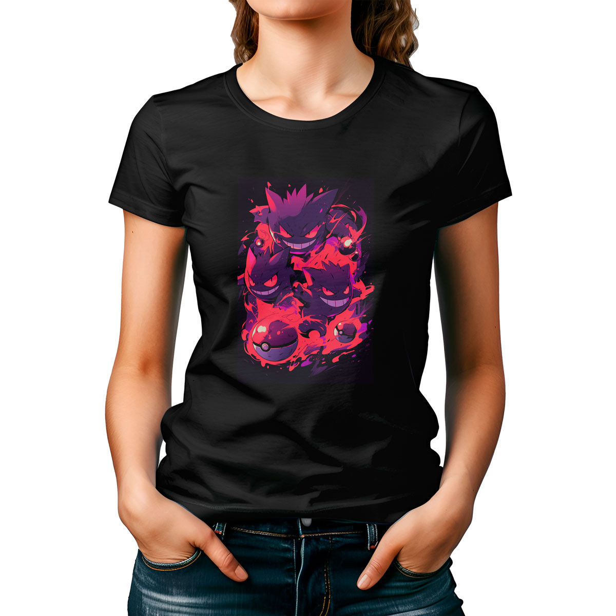 polera-mujer-gengar-pokeballs-pokemon-negra