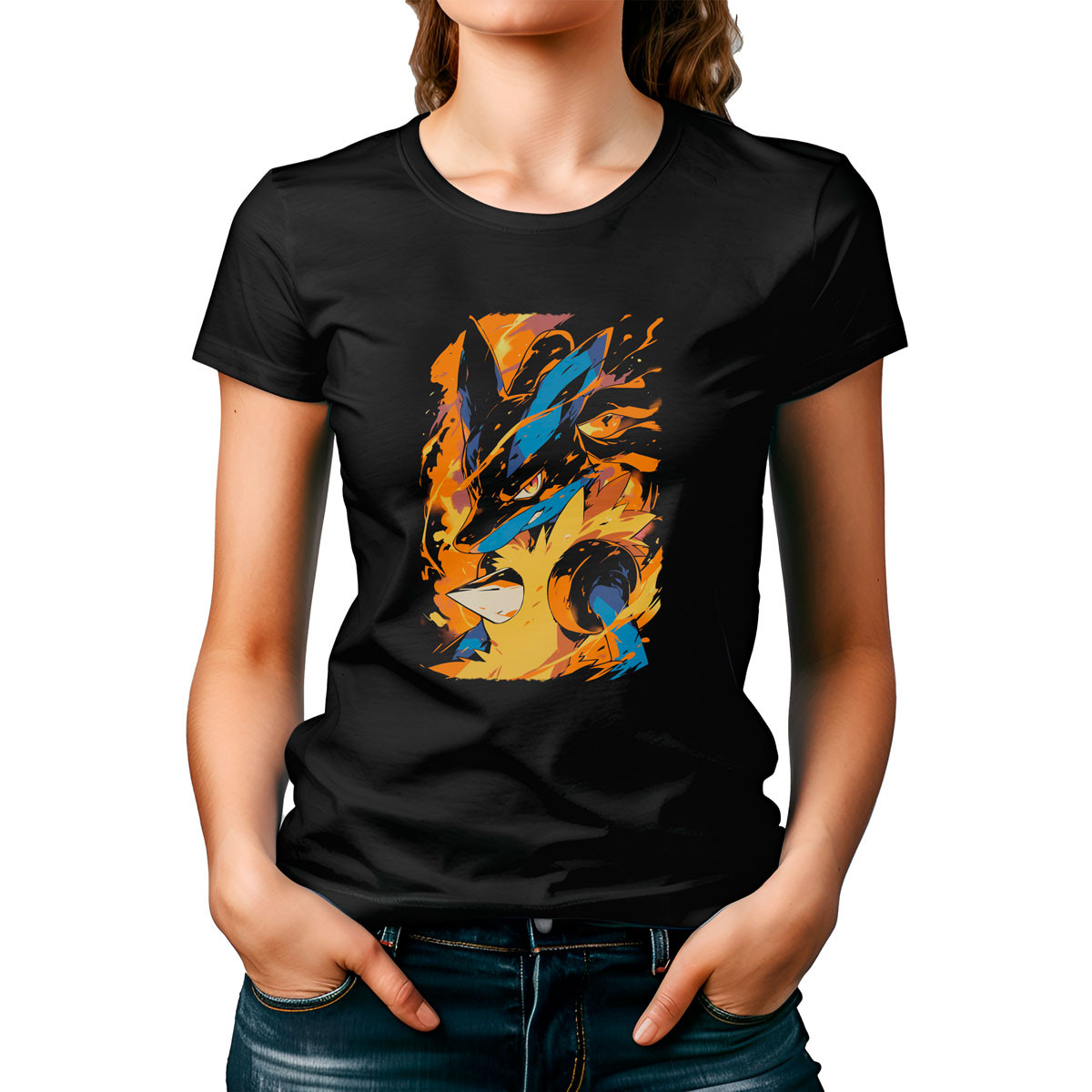 polera-mujer-lucario-brillante-anime-pok-mon