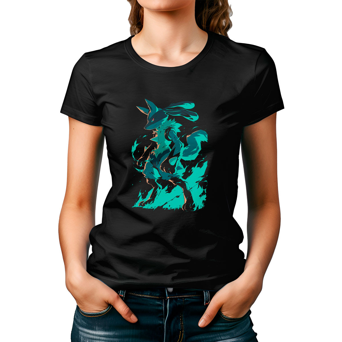polera-mujer-lucario-silueta-pok-mon-anime-brillante