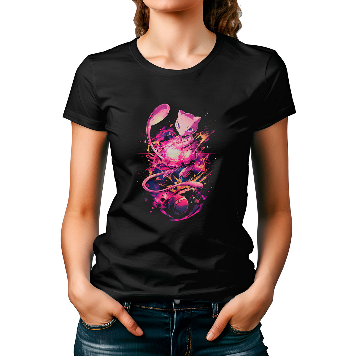 polera-mujer-negra-anime-pokemon-mew-atacando-con-estilo-pok-mon