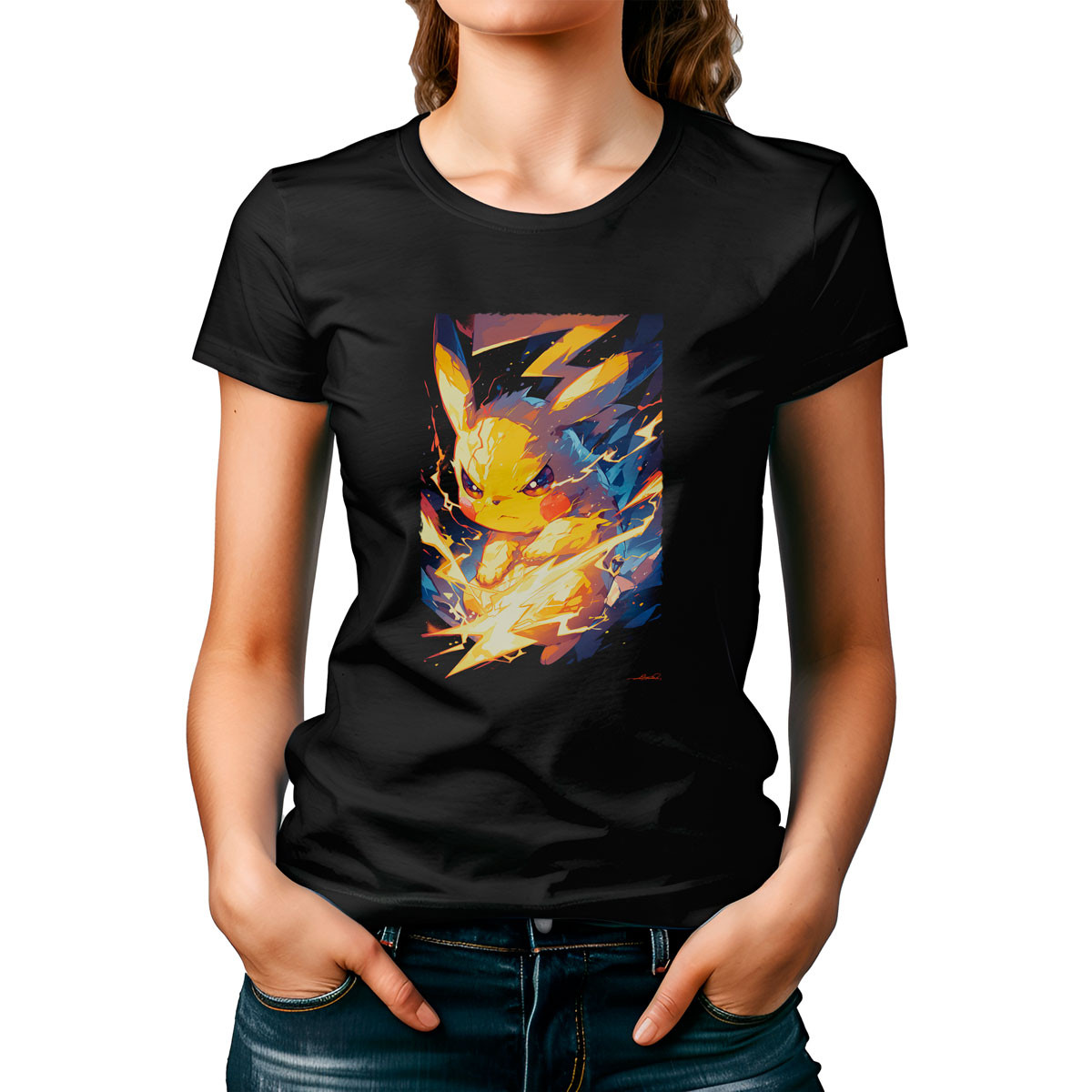 polera-mujer-negra-entrenador-design-pikachu-electric