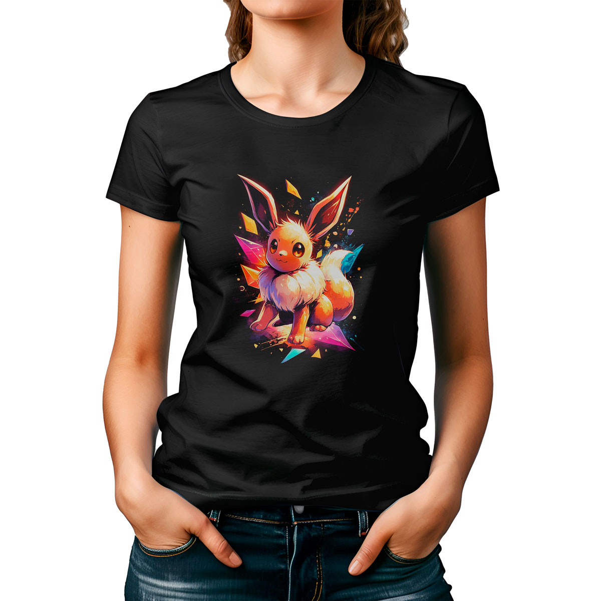 polera-mujer-negro-gym-eevee-design-pokemon