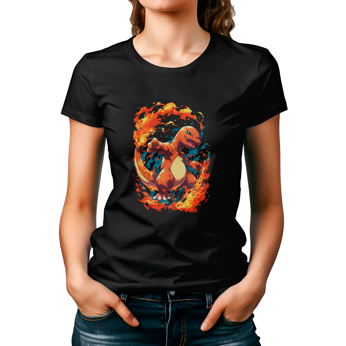 polera-mujer-shiny-charmander-atacando-anime