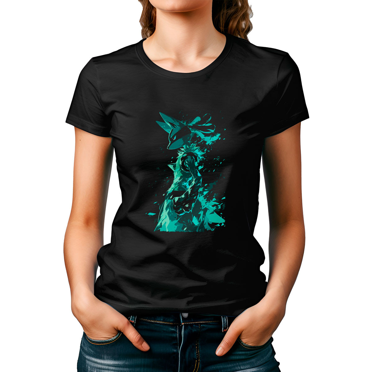 polera-mujer-silueta-lucario-anime-entrenador