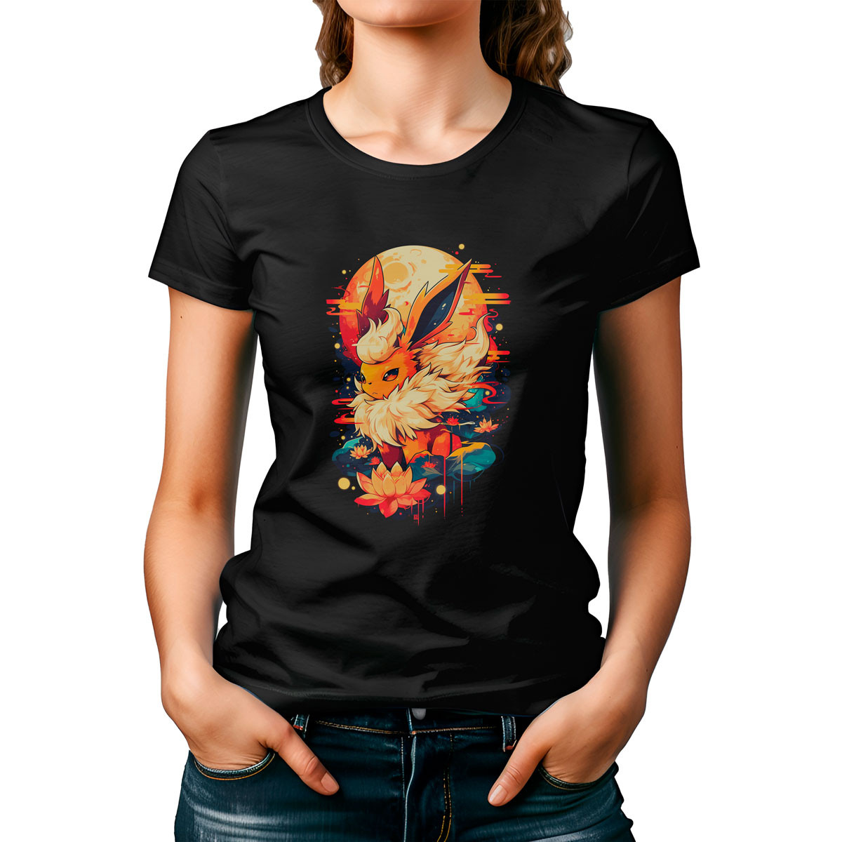 polera-negra-gym-flareon-lotus-pokemon-anime