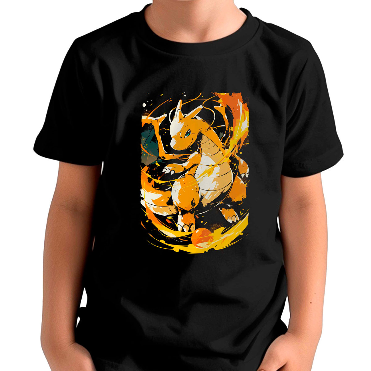 polera-ni-o-estampada-frontal-dragonite-fire-punch-pok-mon
