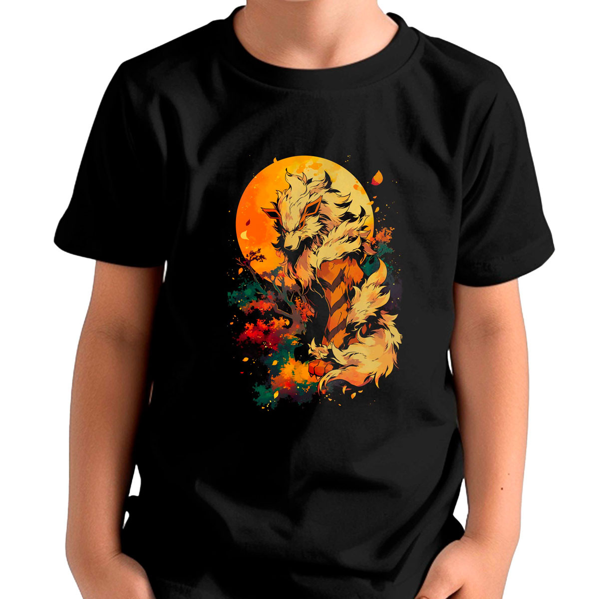 polera-ni-os-con-design-arcanine-y-luna-pok-mon-anime