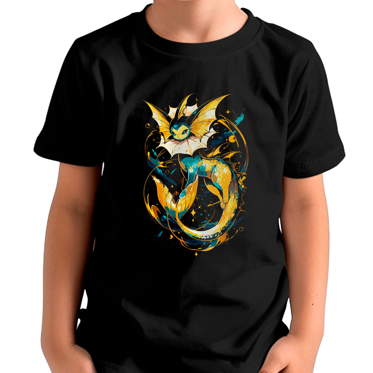 polera-ni-os-design-vaporeon-anime-negro-brillante