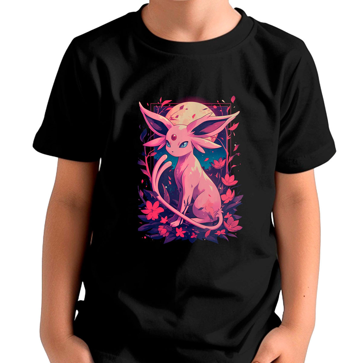 polera-ni-os-dise-o-espeon-pokemon-negro-brillante