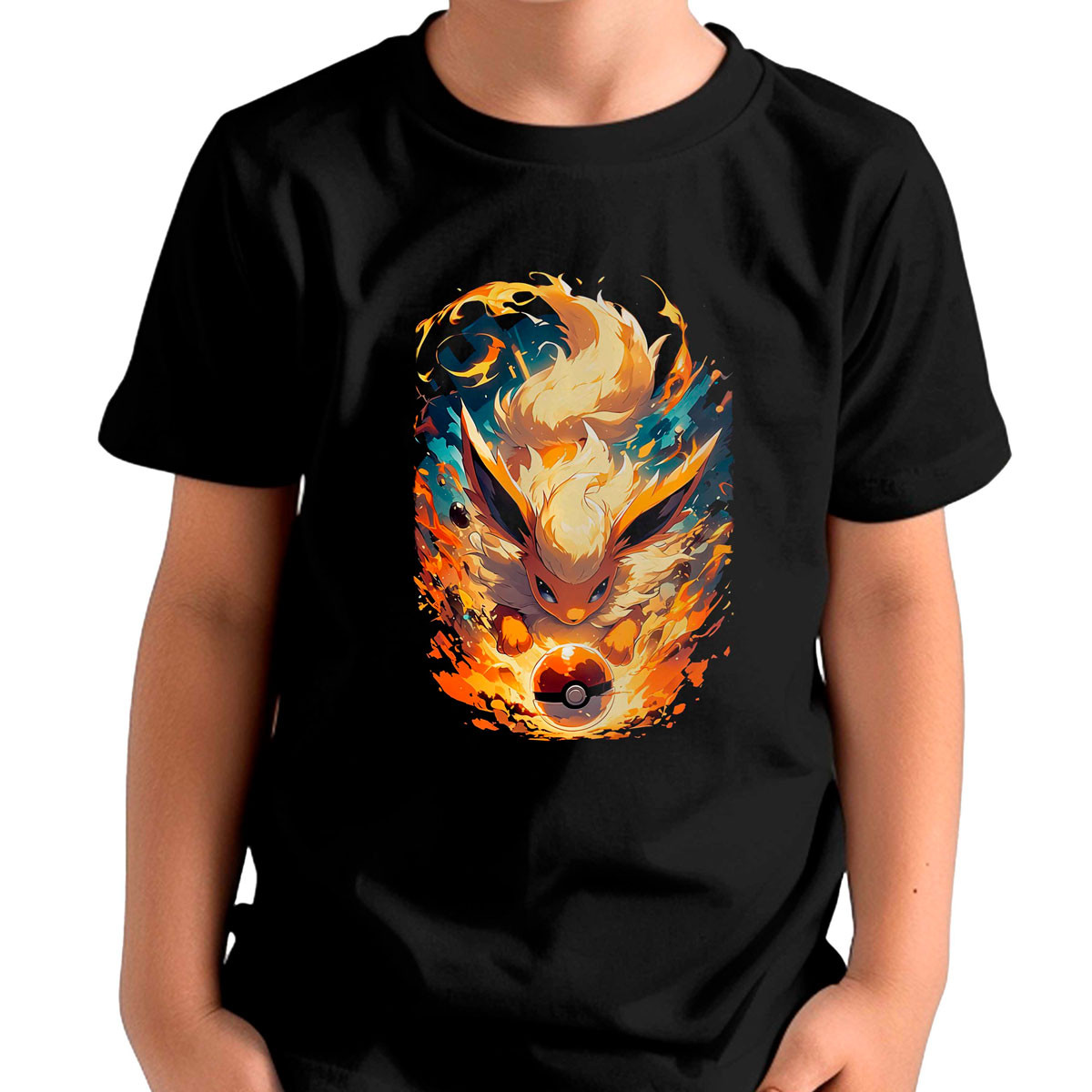 polera-ni-os-estampada-shiny-flareon-fire-spin
