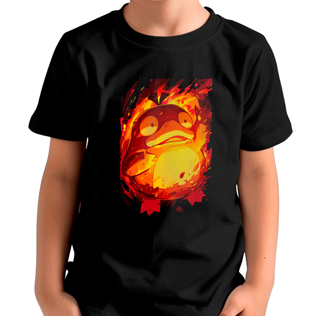 polera-ni-os-negra-shiny-con-dise-o-psyduck-brillante-pok-mon-anime