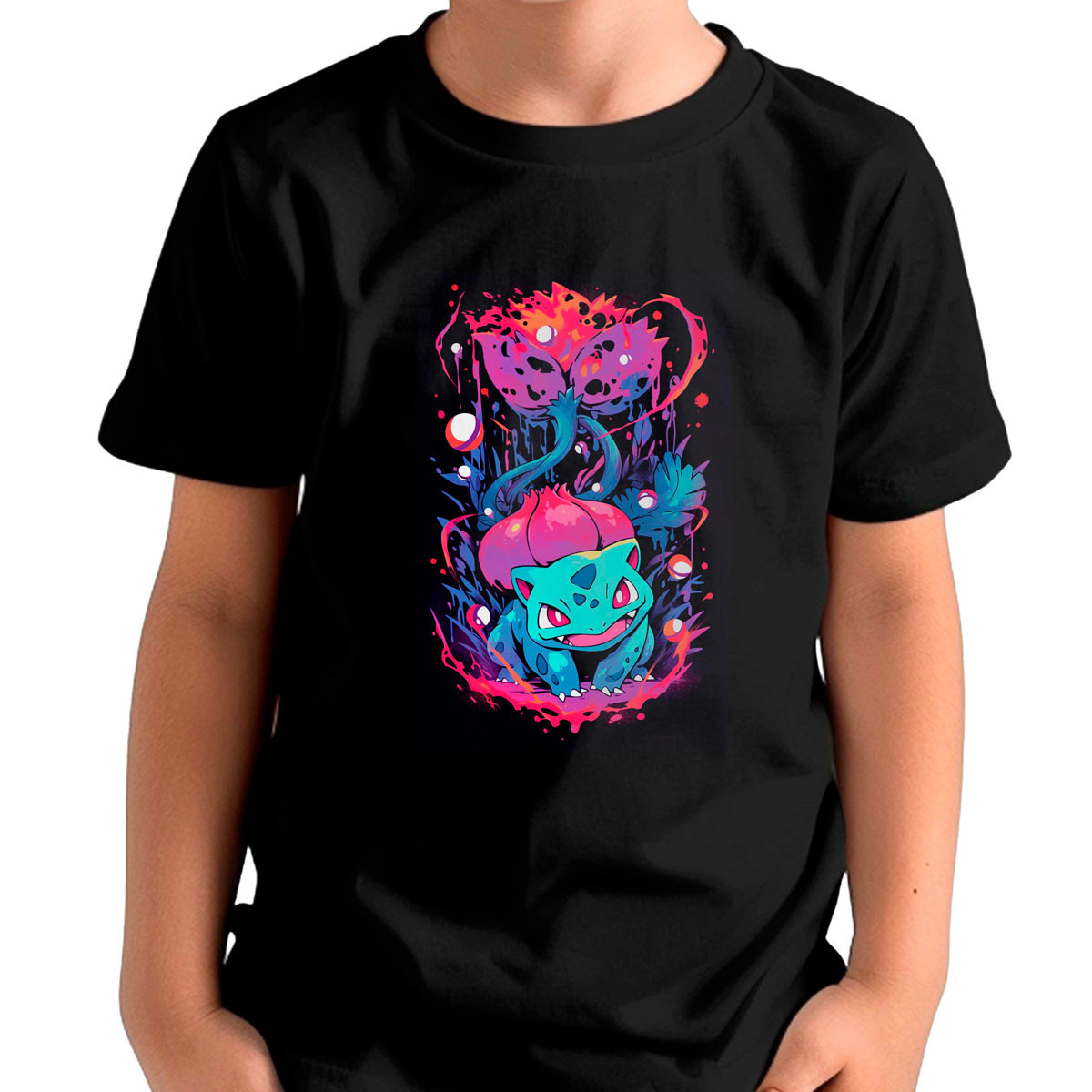 polera-unisex-dise-o-bulbasaur-brillante-anime-pok-mon
