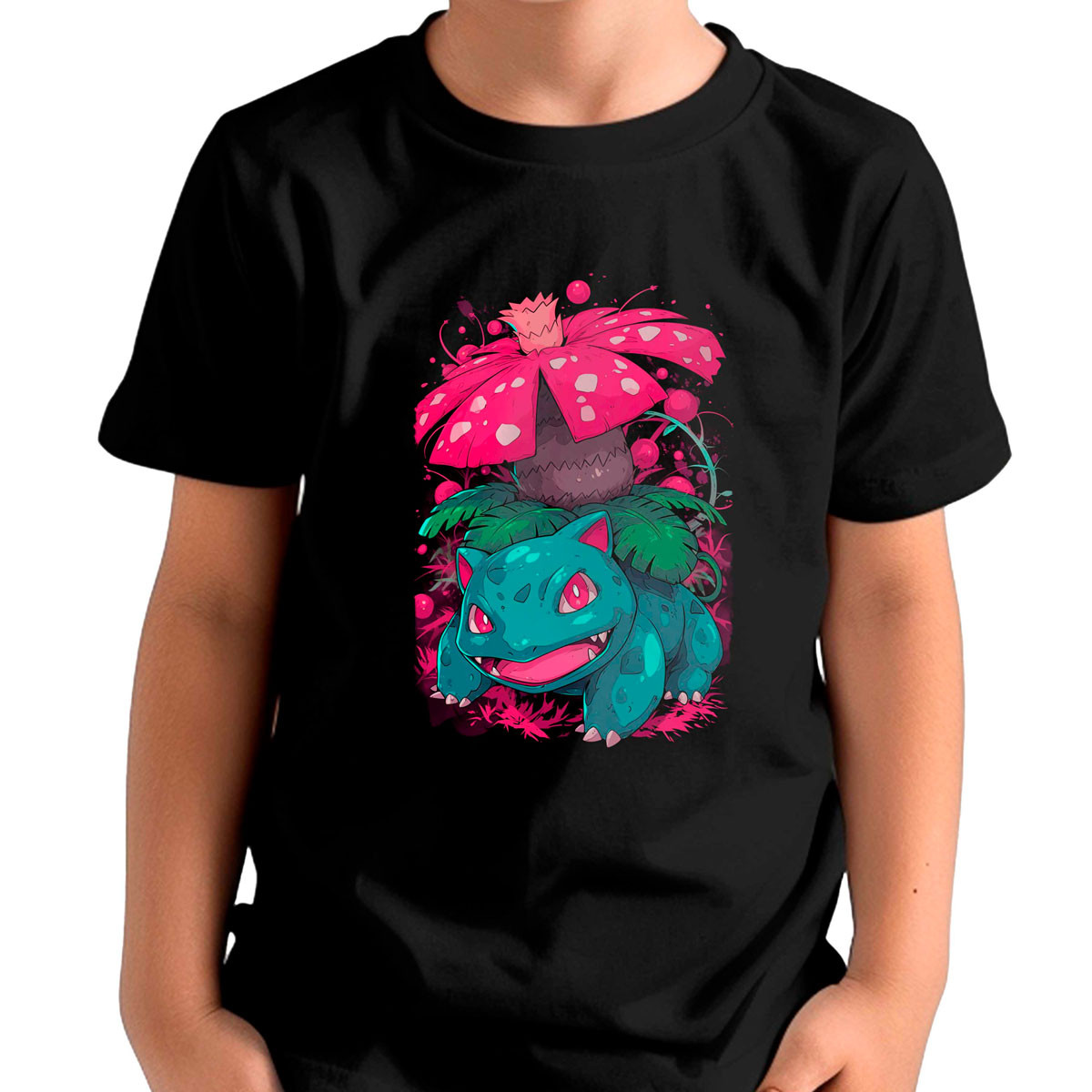 polera-unisex-estampada-venusaur-sketch-pokemon-anime