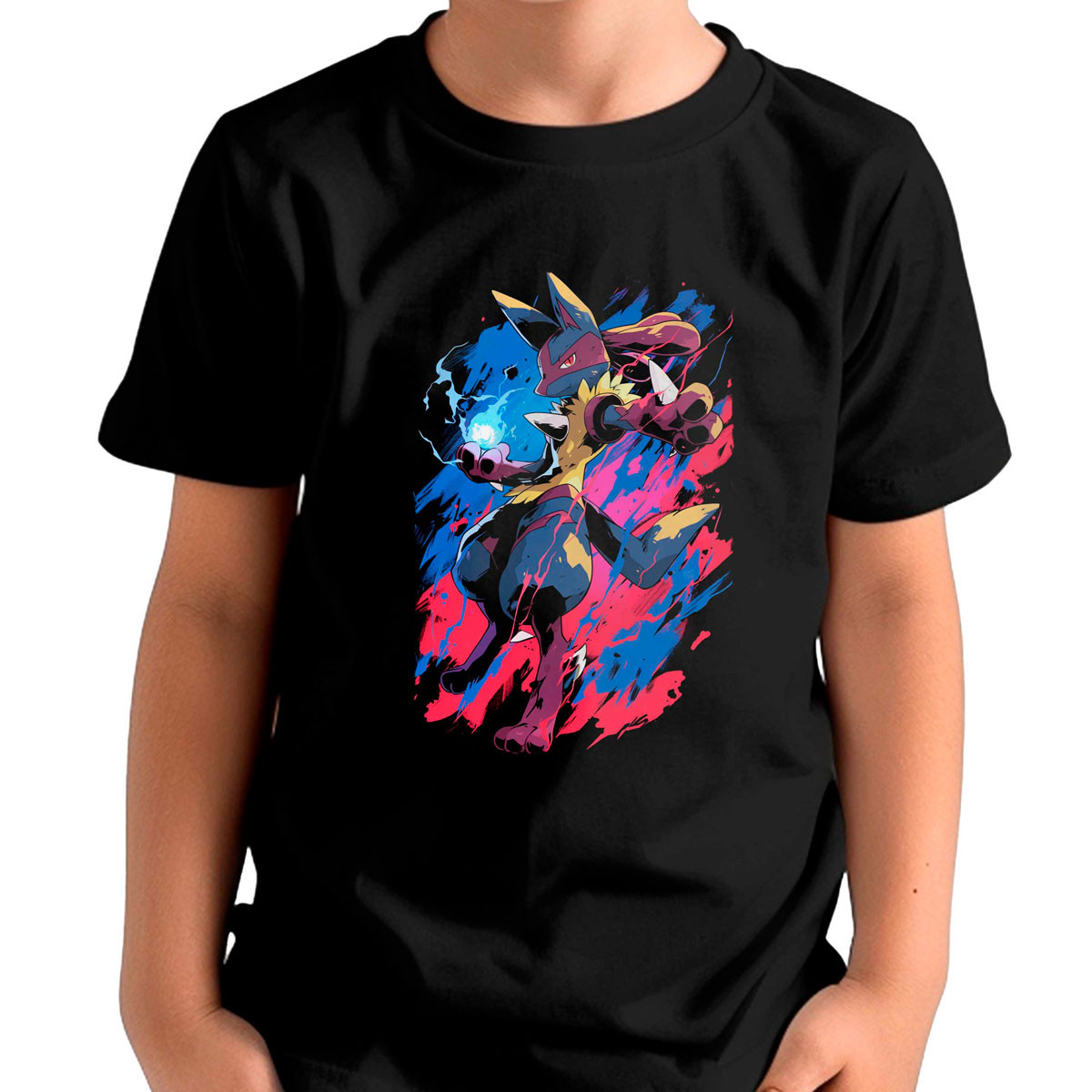 polera-unisex-lucario-pok-mon-anime-negro-brillante