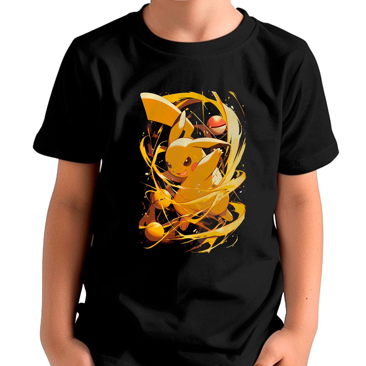 polera-unisex-pikachu-pok-mon-anime-negro