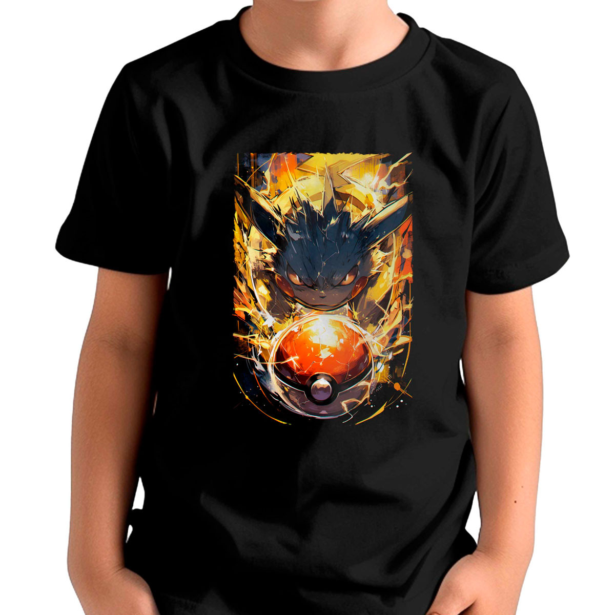 polera-unisex-pokeball-el-ctrico-estampado-brillante