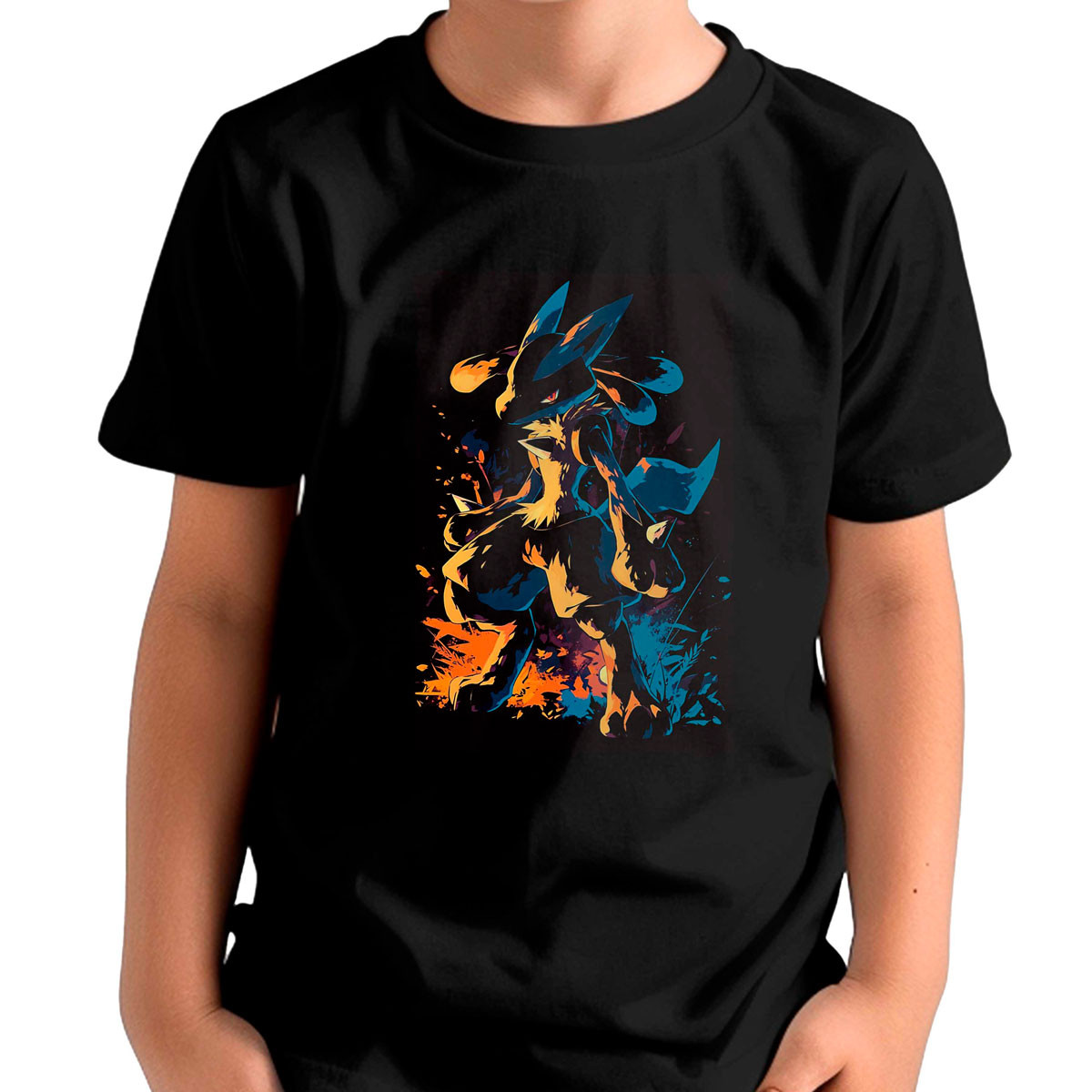 polera-unisex-silueta-lucario-anime-pokemon
