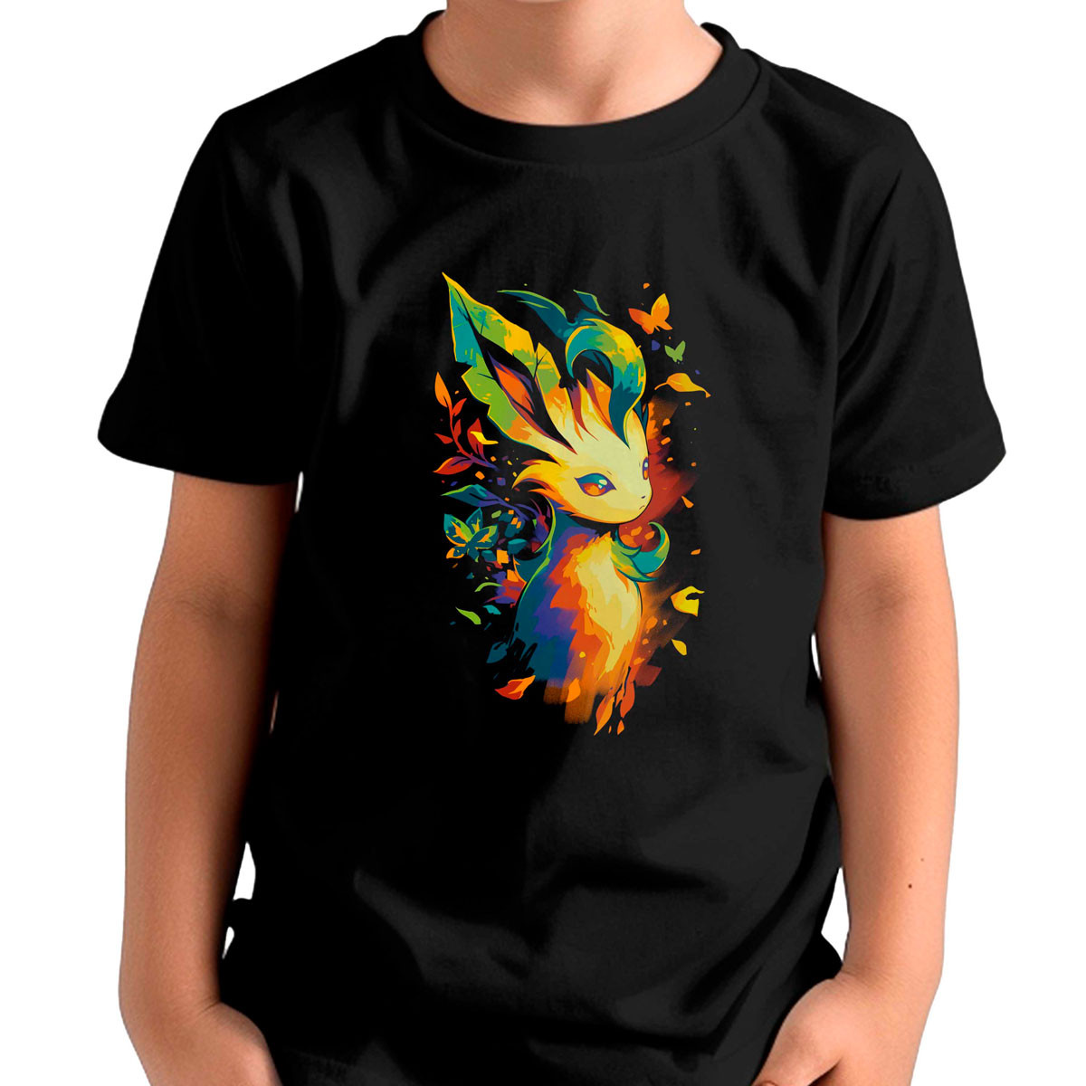 polera-unisex-suave-batalla-leafeon-pokemon-anime