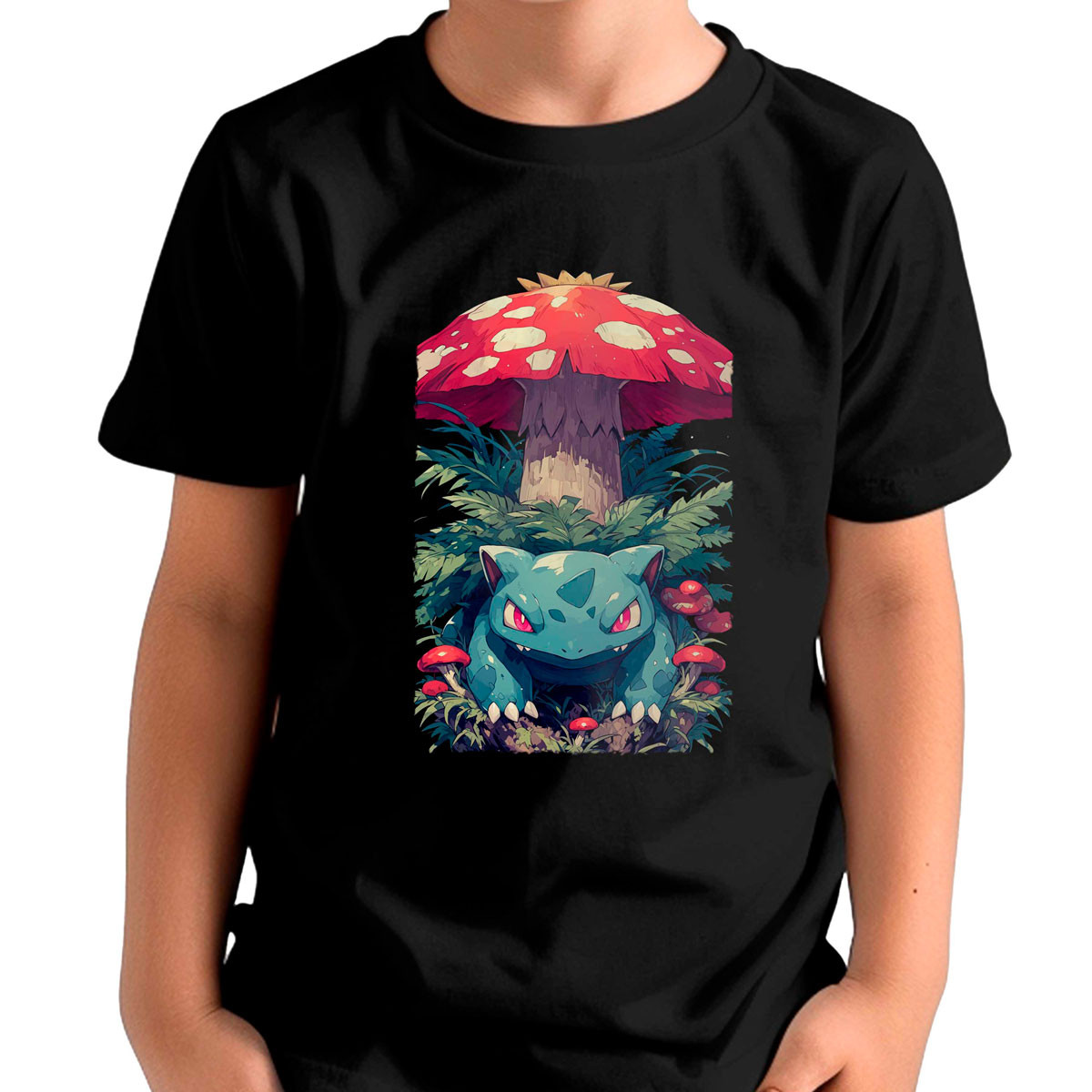 polera-unisex-venusaur-dark-pokemon-negro