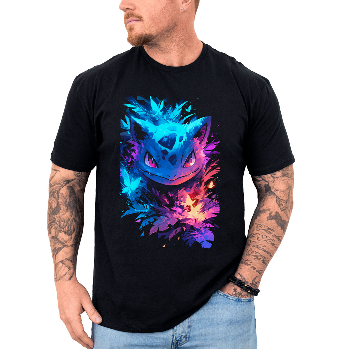 poleras-anime-algodon-shiny-ivysaur-sketch-pokemon-anime-black