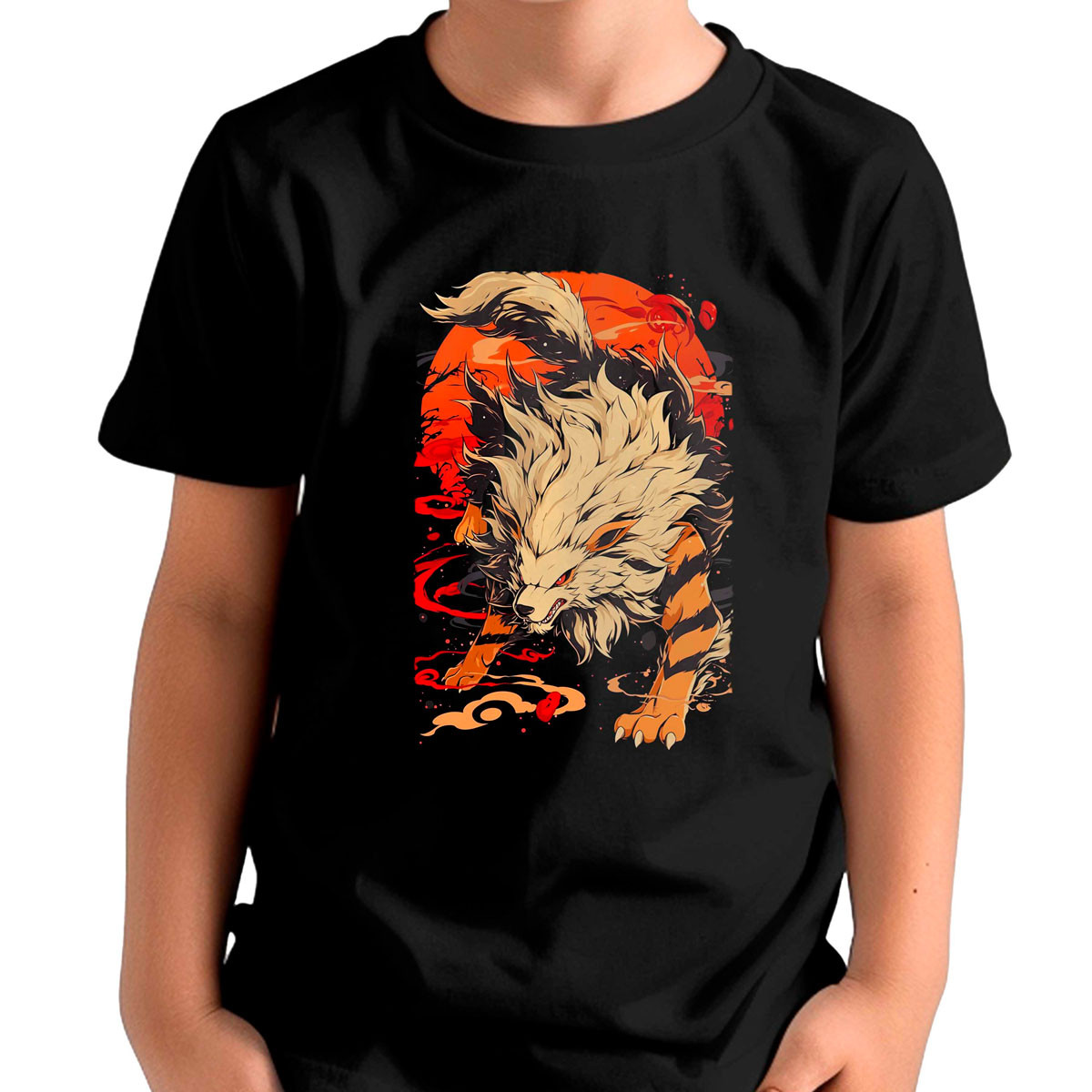 poleras-anime-design-arcanine-dark-pokemon-negro