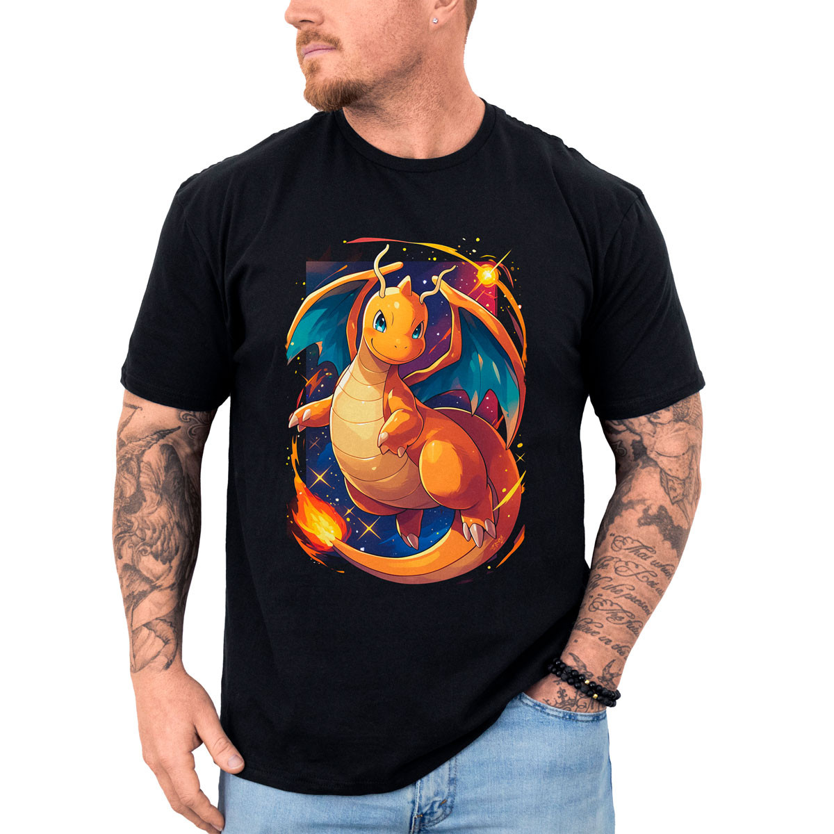 poleras-anime-dragonite-cute-negra-batalla