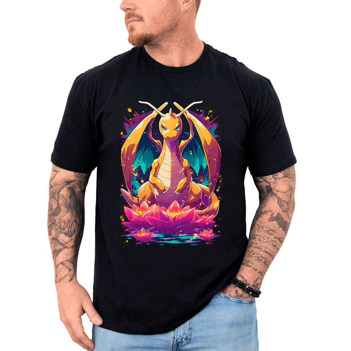 poleras-anime-dragonite-dark-pok-mon-batallas-negra
