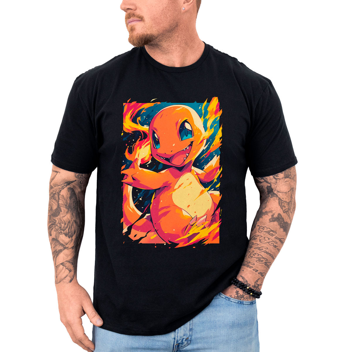 poleras-anime-entrenador-design-charmander-pokemon-negro