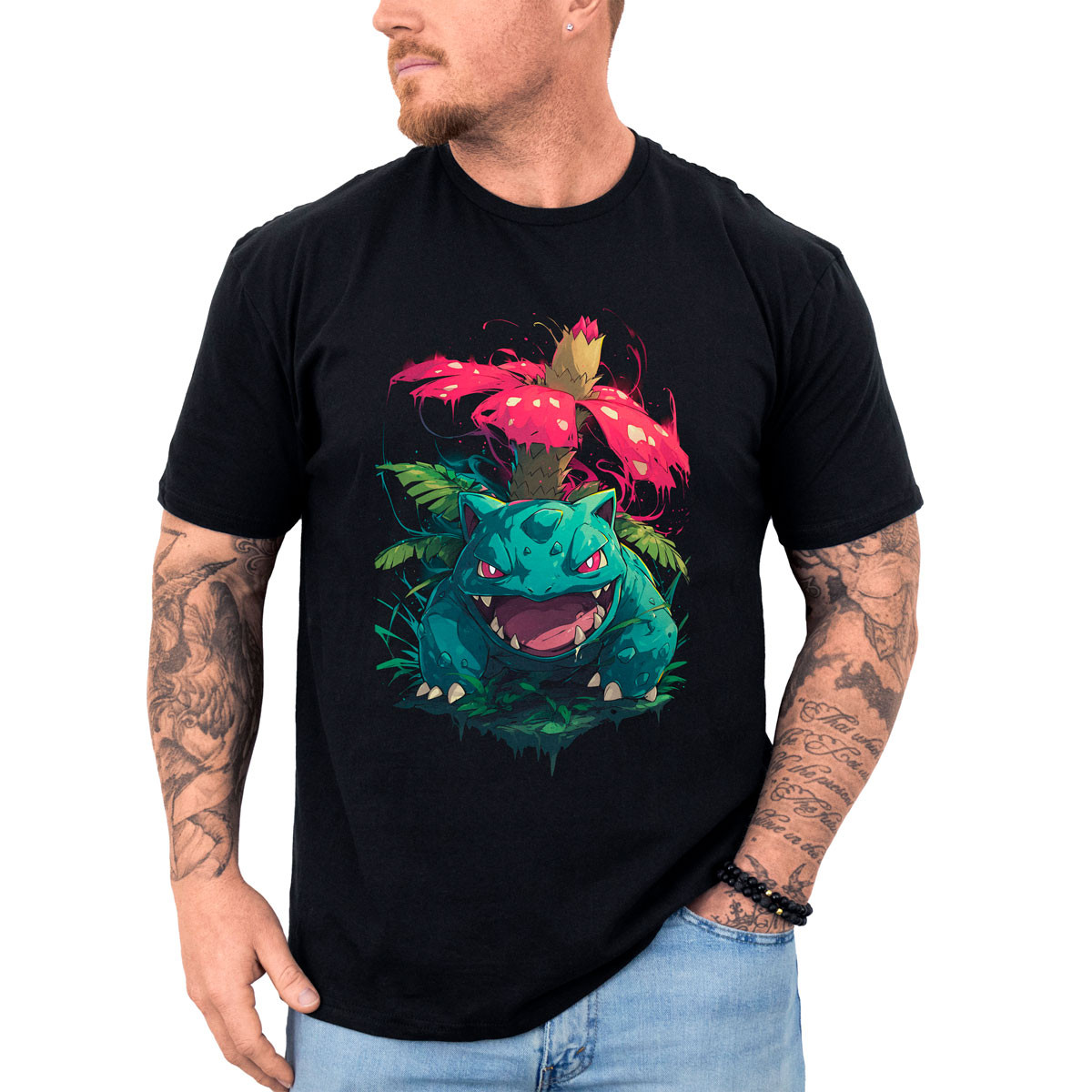 poleras-anime-estampada-batalla-venusaur-poison-pok-mon