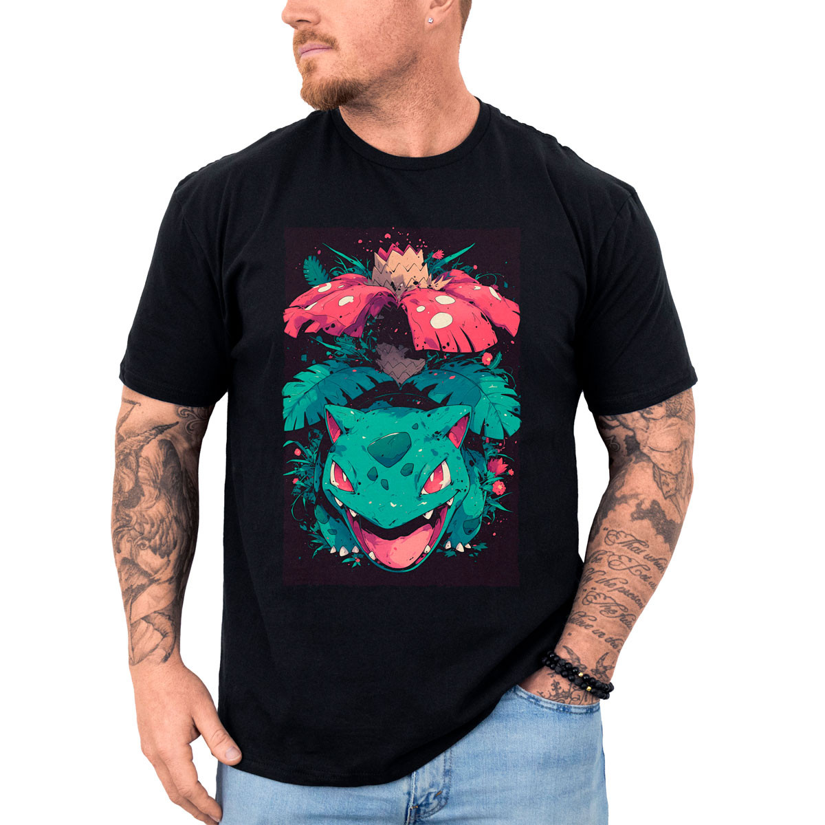 poleras-anime-estampada-batallas-pok-mon-venusaur-face-closeup-1