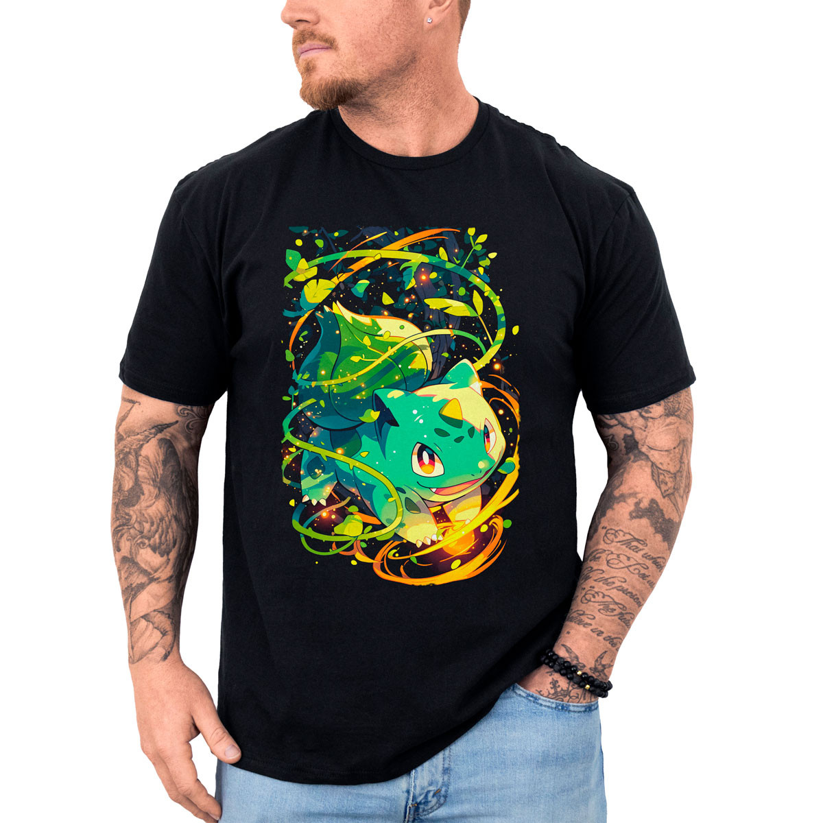 poleras-anime-estampada-frontal-bulbasaur-vine-whip