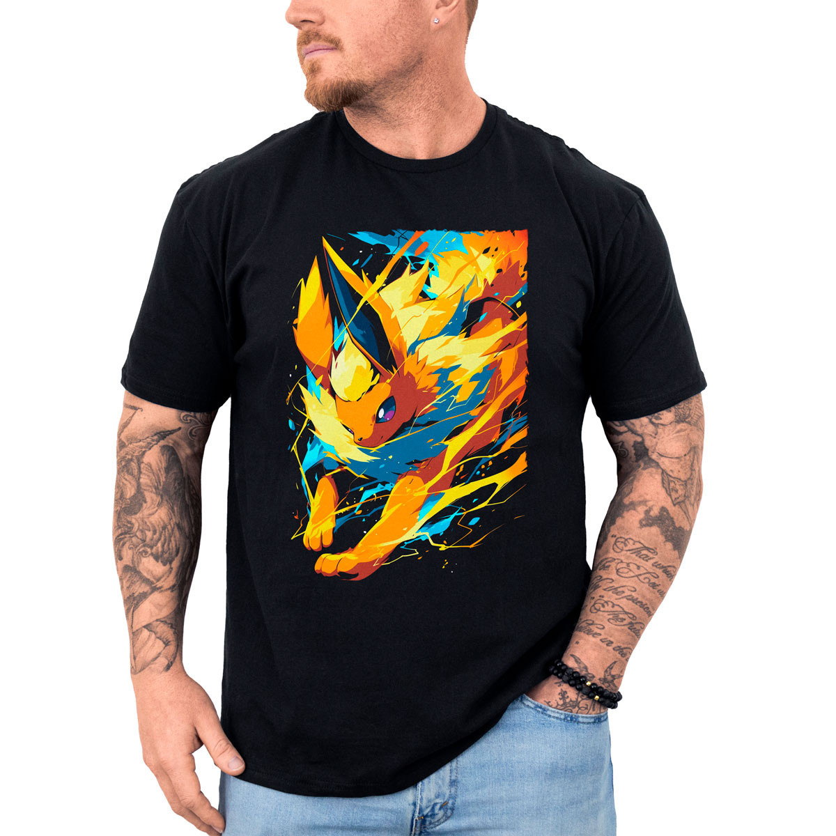 poleras-anime-flareon-atacando-pokemon-anim