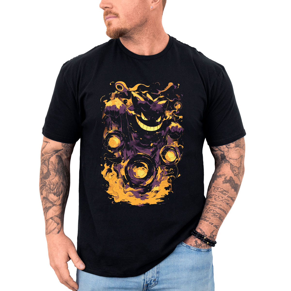 poleras-anime-gastly-levantando-pesas