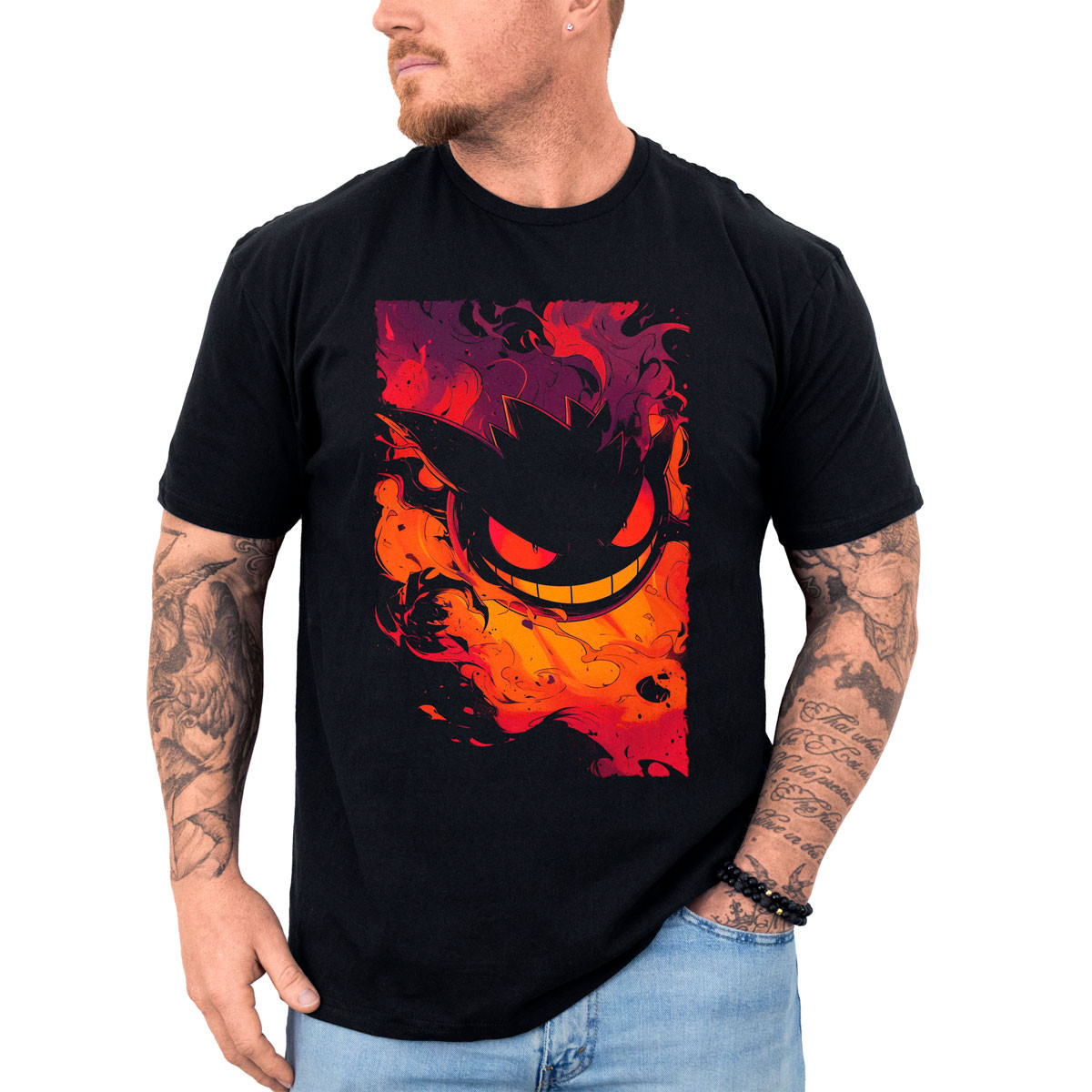 poleras-anime-gastly-outline-pokemon-manga-corta-gym-drawing