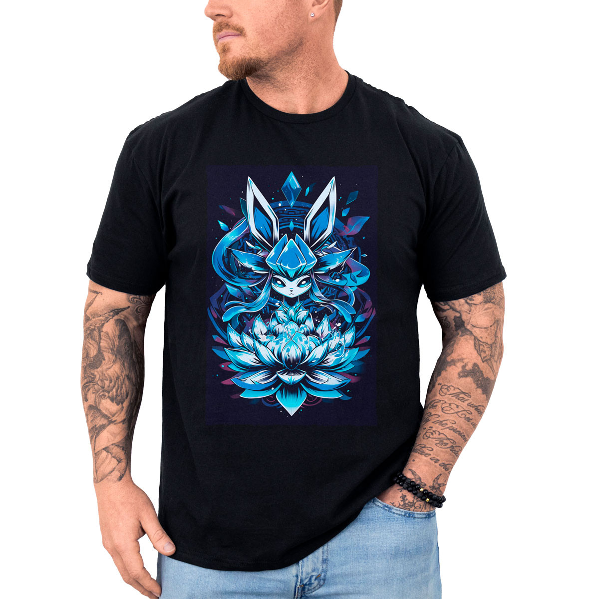 poleras-anime-glaceon-lotus-pokemon-negro