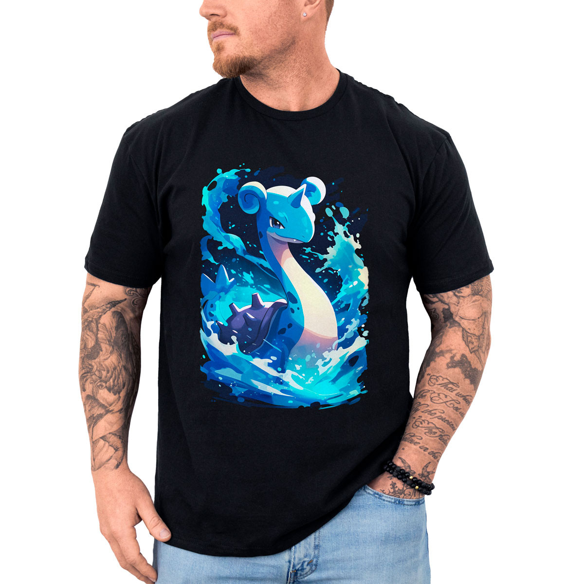 poleras-anime-lapras-pokemon-negro-manga-corta