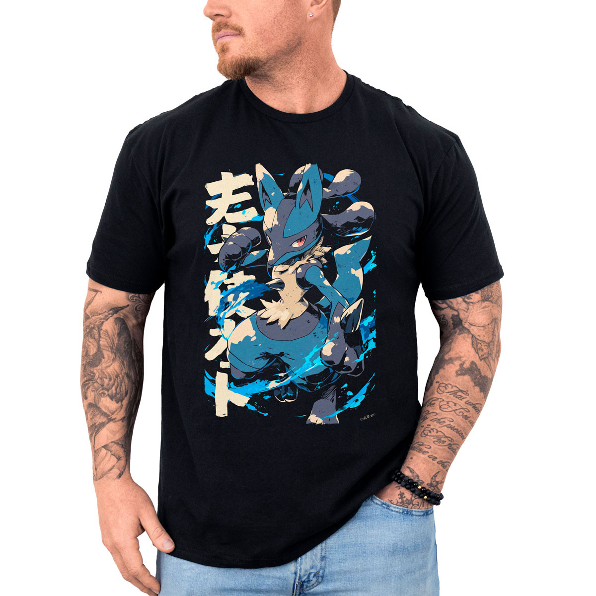poleras-anime-negra-entrenador-poleras-anime-design-lucario-cute