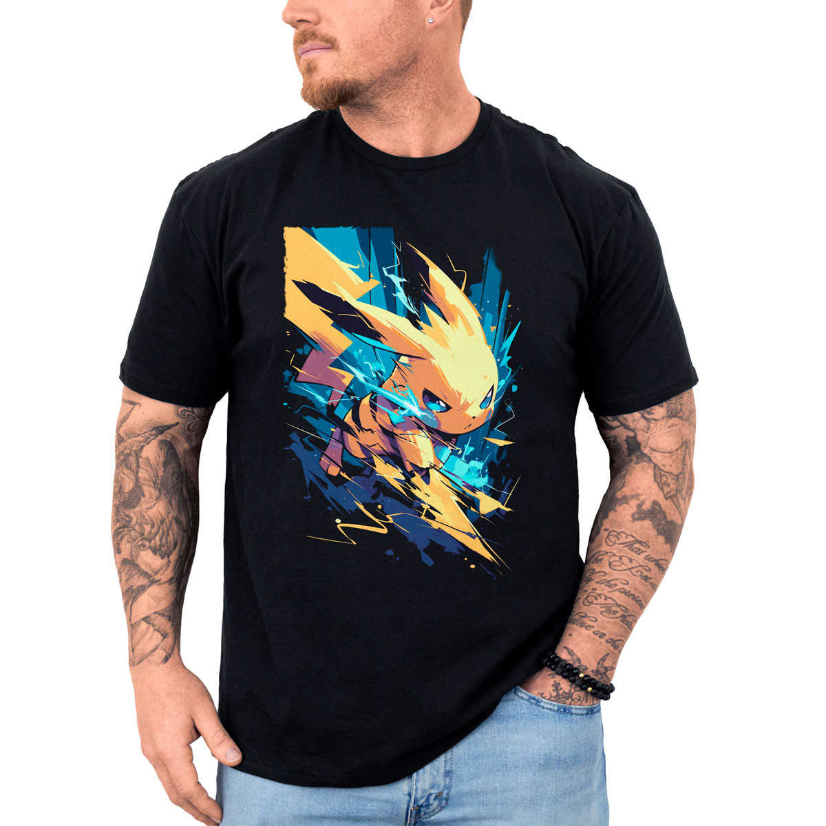 poleras-anime-pikachu-thunderbolt-alta-calidad