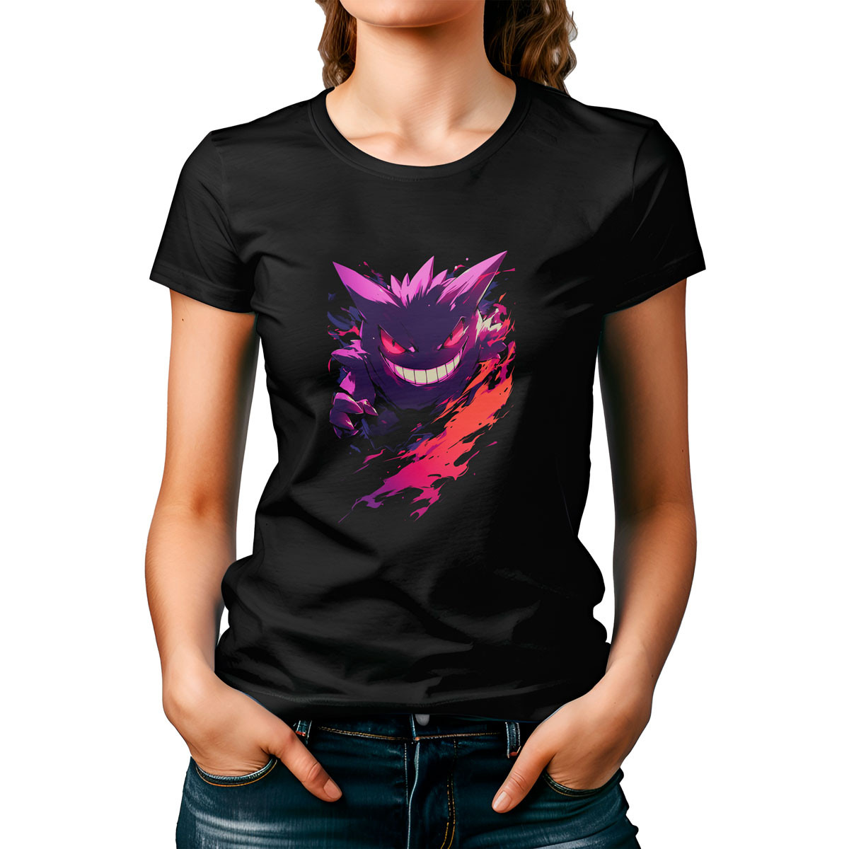 poleras-dise-o-gengar-anime-negro-manga-corta-