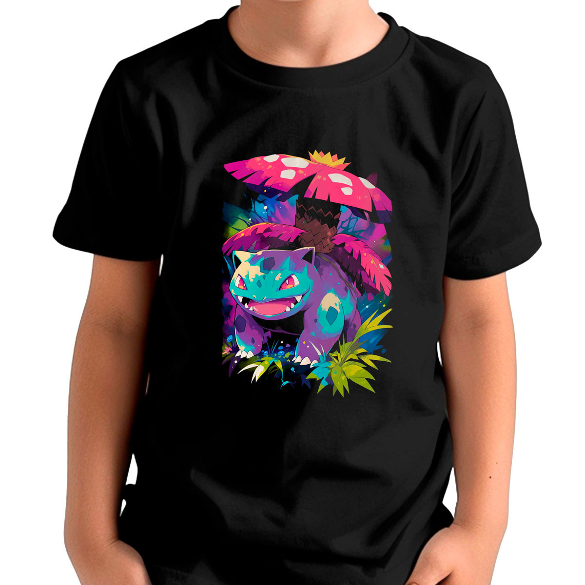 poleras-dise-o-venusaur-de-pokemon-anime-en-negro
