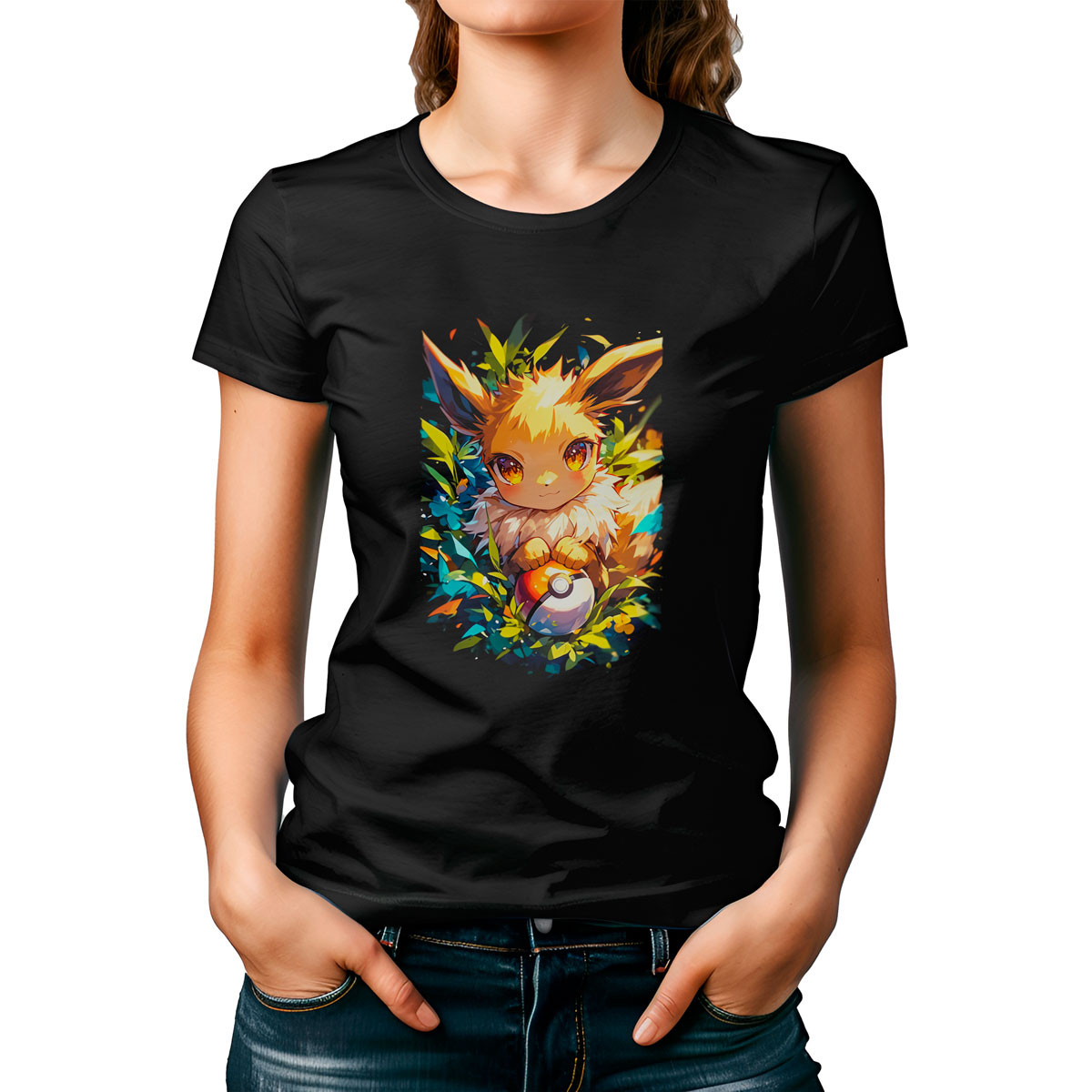 poleras-eevee-babydoll-eyes-entrenador-poleras-design
