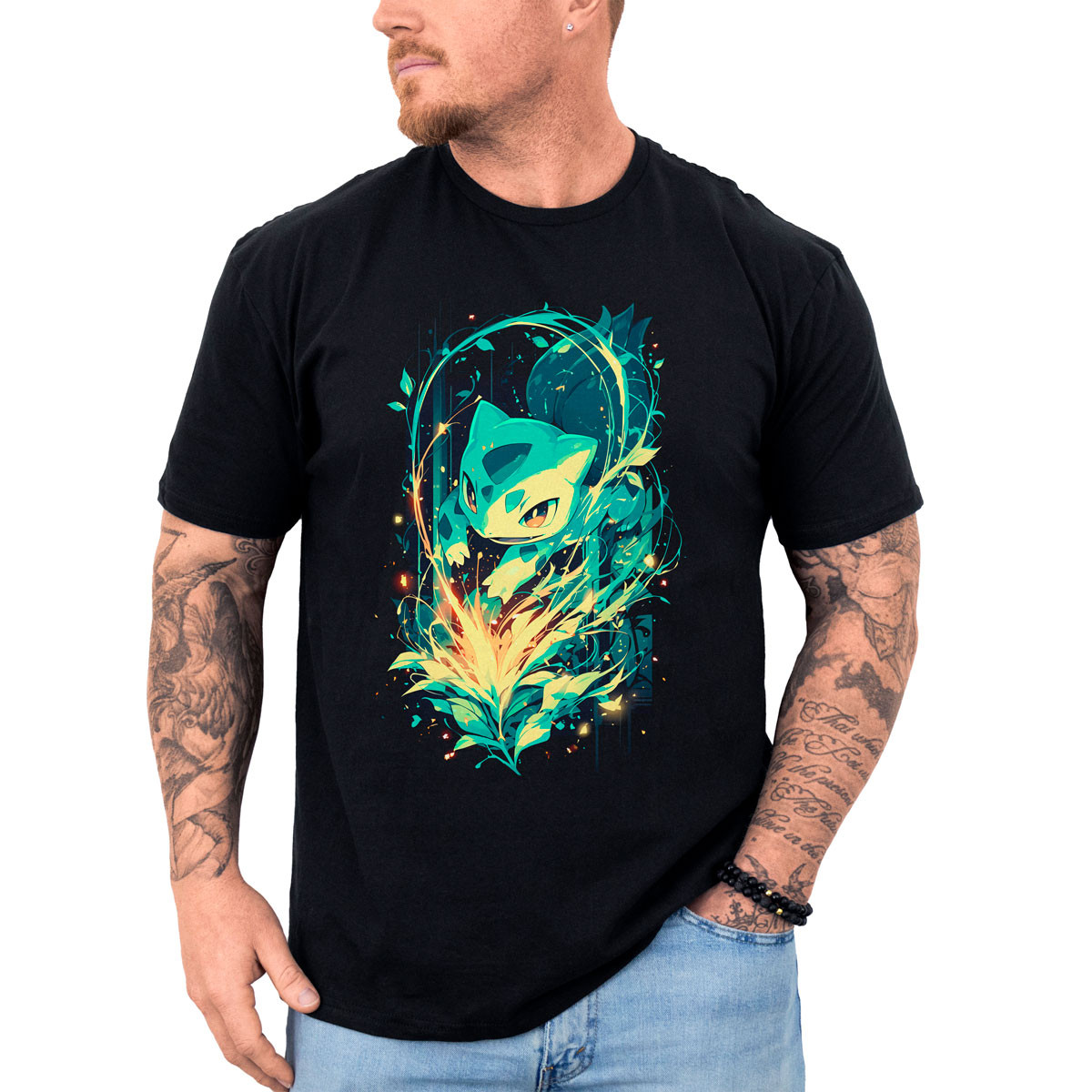 poleras-hombre-anime-bulbasaur-vine-whip-negro-brillante